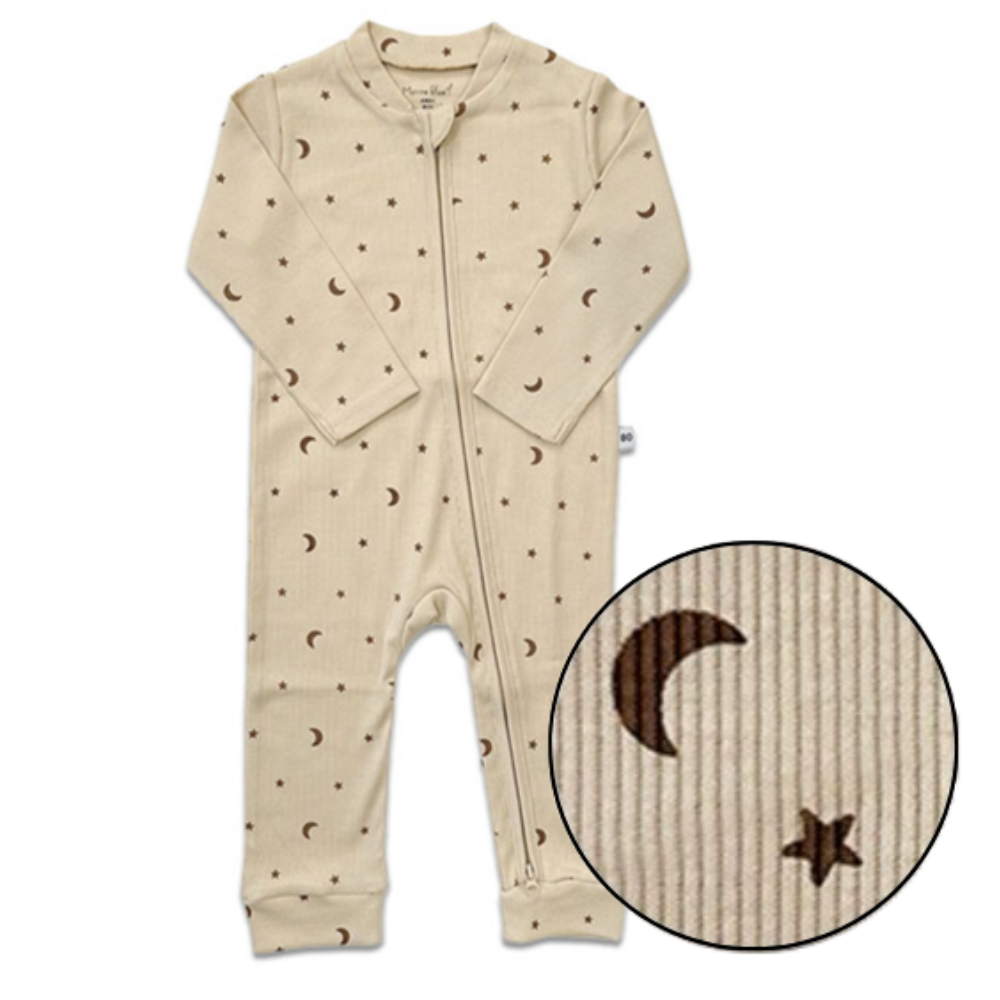 ファスナー付き長袖カバーオール