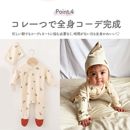 つま先付きロンパース