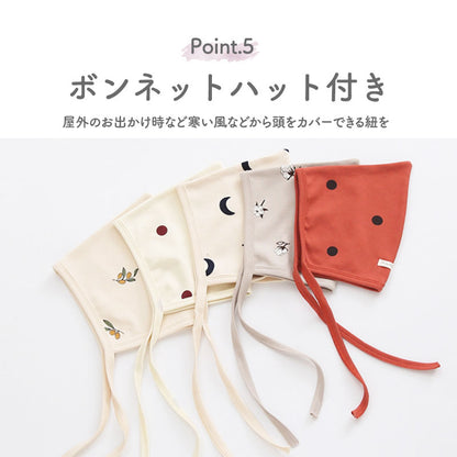 つま先付きロンパース