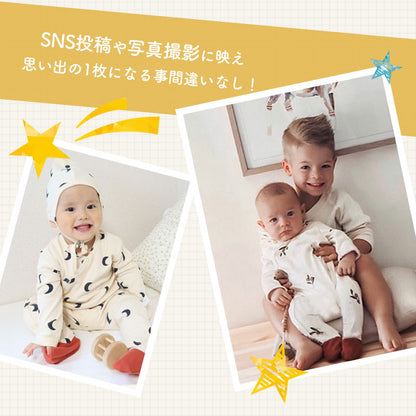 つま先付きロンパース