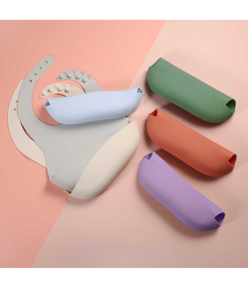 無地シリコンお食事エプロン2枚