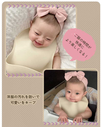 無地シリコンお食事エプロン