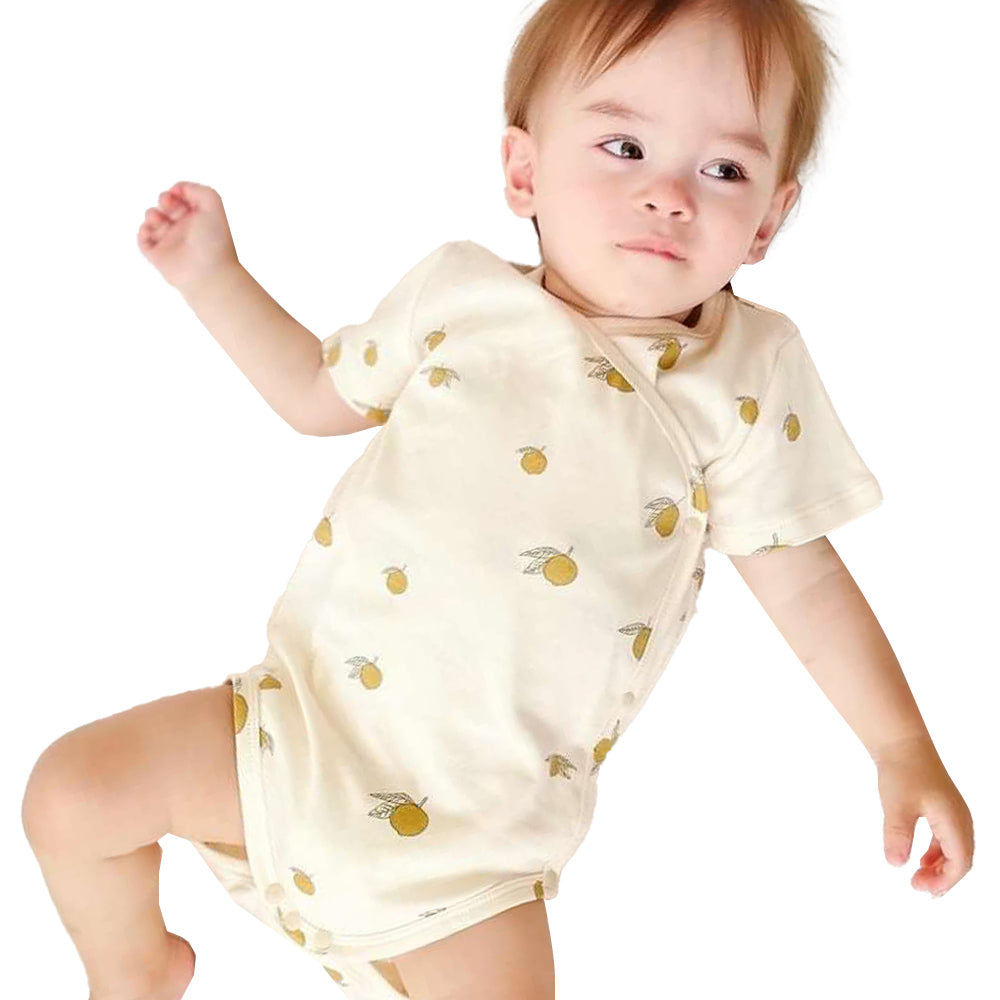 前開きナチュラルロンパース