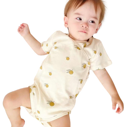 前開きナチュラルロンパース