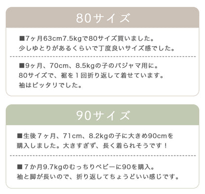 ファスナー付き長袖カバーオール