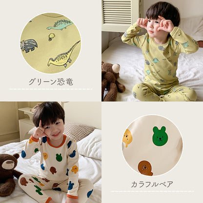 キッズプリント長袖パジャマ