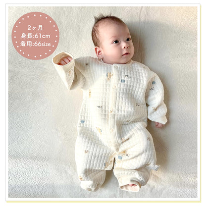 前開きパイピングカバーオール