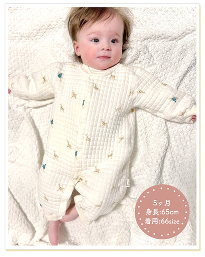 前開きパイピングカバーオール