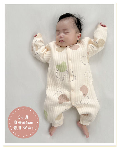 前開きパイピングカバーオール