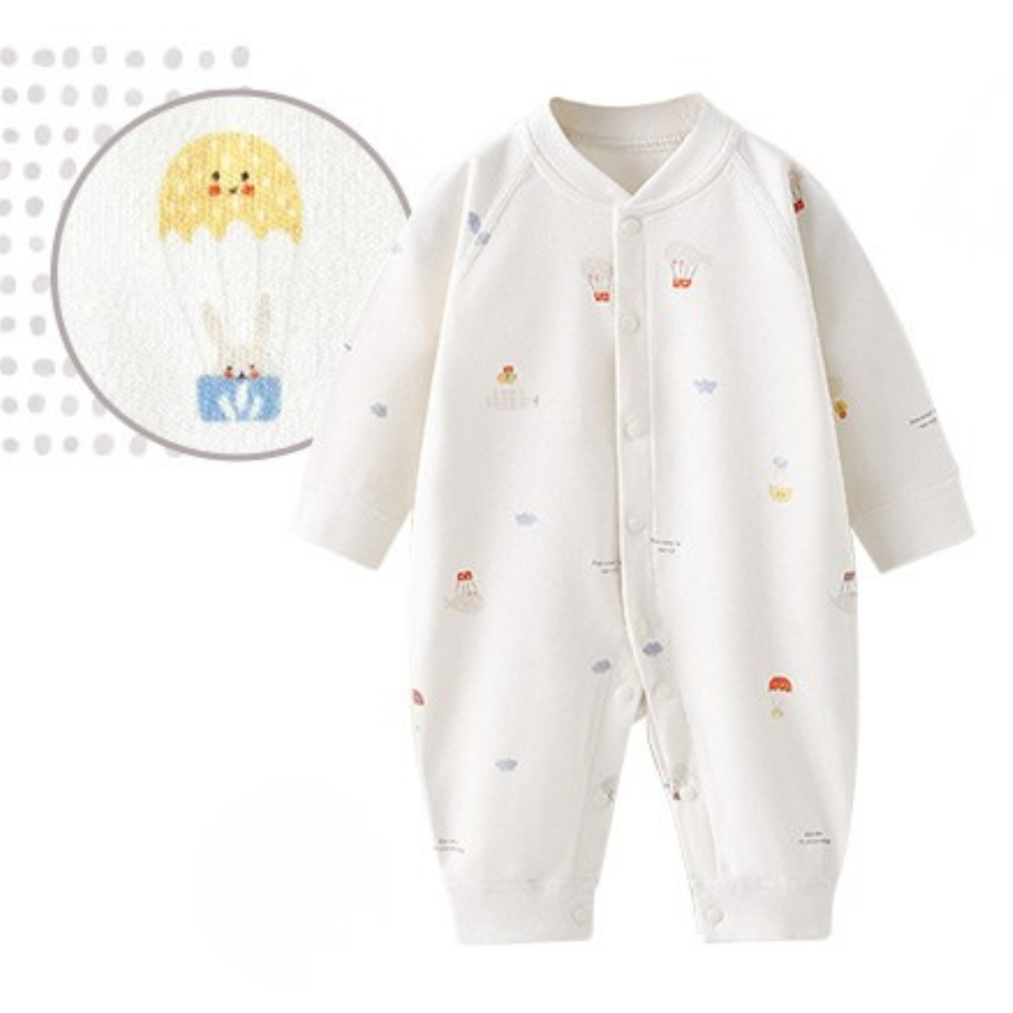 フロントボタン長袖カバーオール