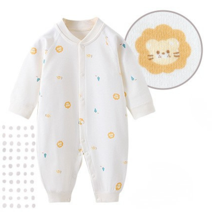 フロントボタン長袖カバーオール