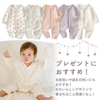 コットン縁レースカバーオール