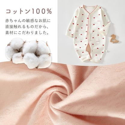 コットン縁レースカバーオール