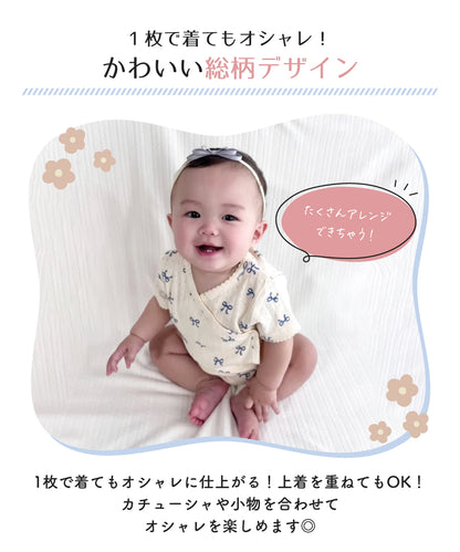 半袖ベビーガールロンパース
