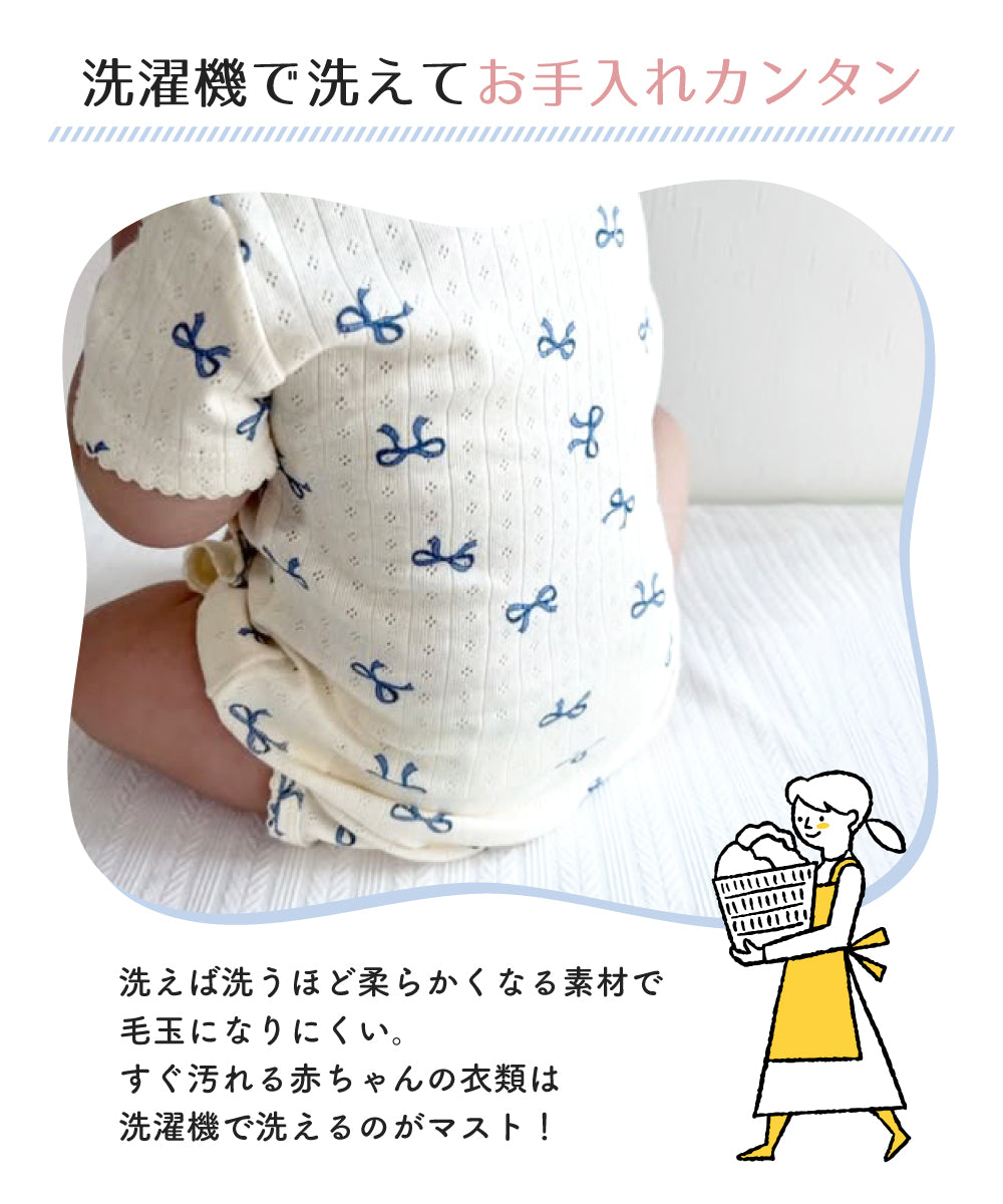 半袖ベビーガールロンパース
