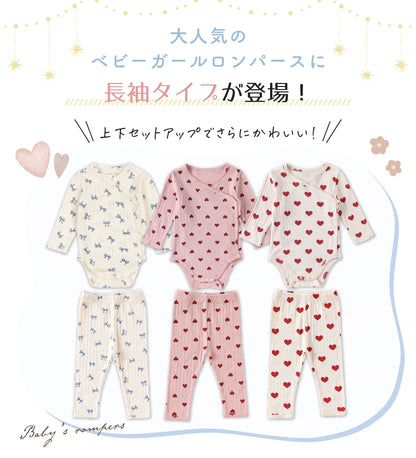 長袖ベビーガールロンパース