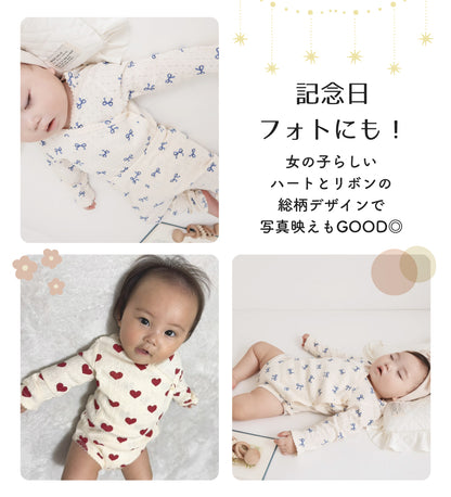 長袖ベビーガールロンパース