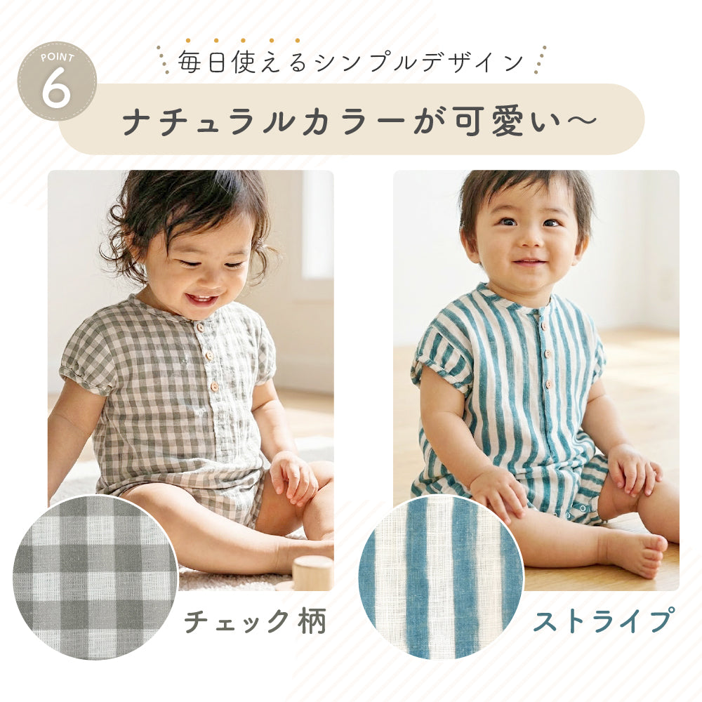 丸首ロンパース