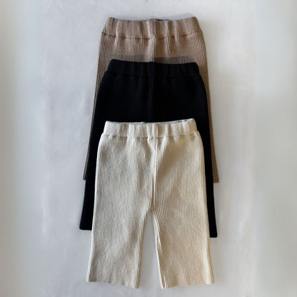 韓)リブニットワイドパンツ