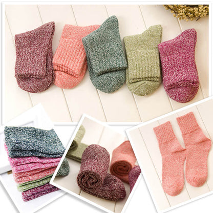 シンプルカラーロークルーソックス5足