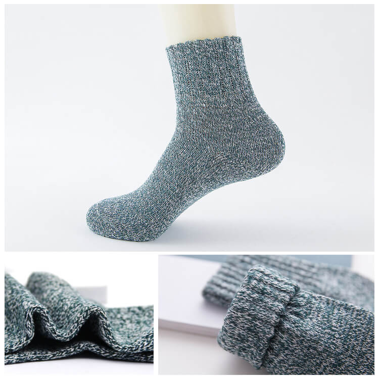 シンプルカラーロークルーソックス5足