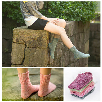 シンプルカラーロークルーソックス5足