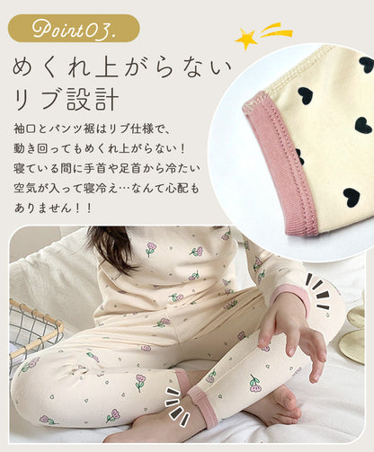 女の子長袖コットンパジャマ
