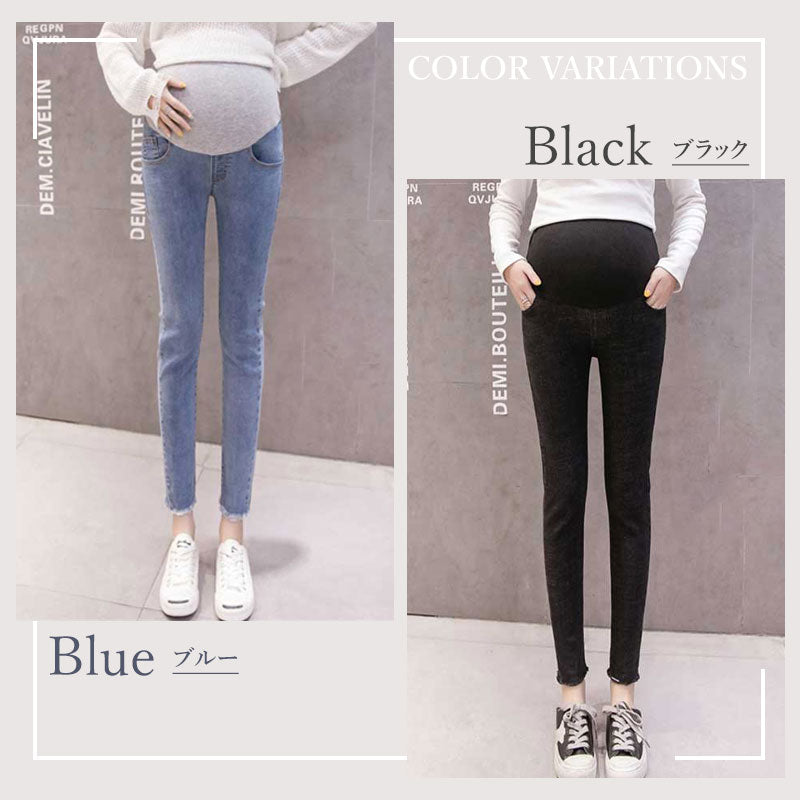 9分丈マタニティデニムパンツ