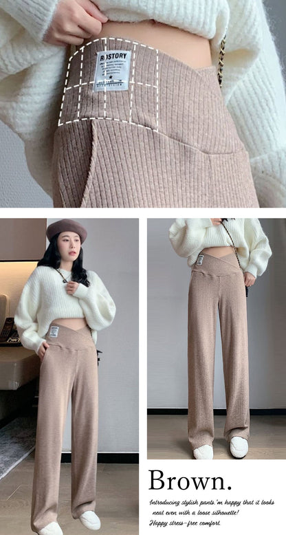 厚手マタニティリブパンツ