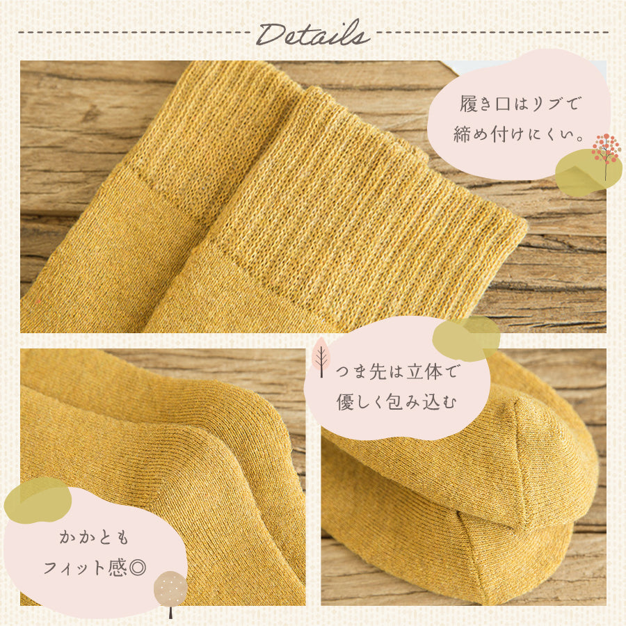 レディース無地厚手靴下5足