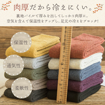 レディース無地厚手靴下5足