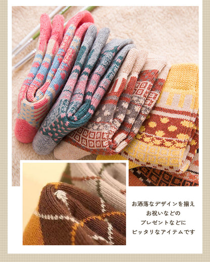 レディース中厚靴下5足