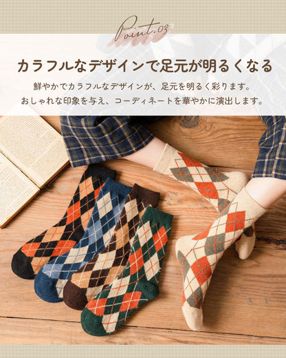 レディース中厚靴下5足