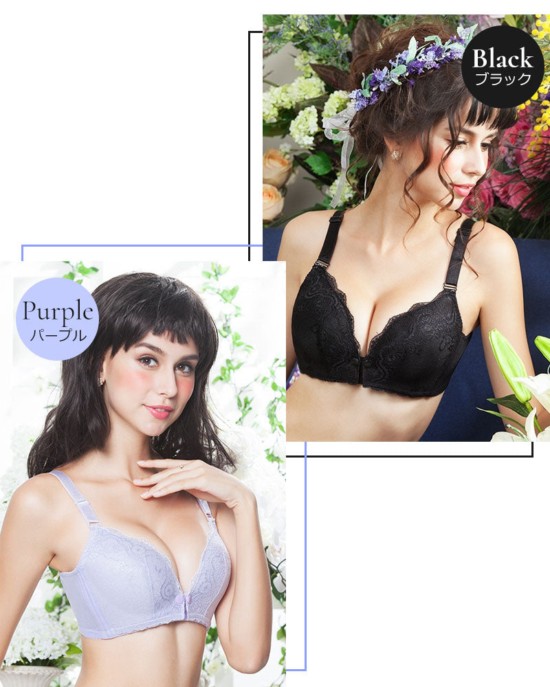 レース授乳ブラ スナップボタン式