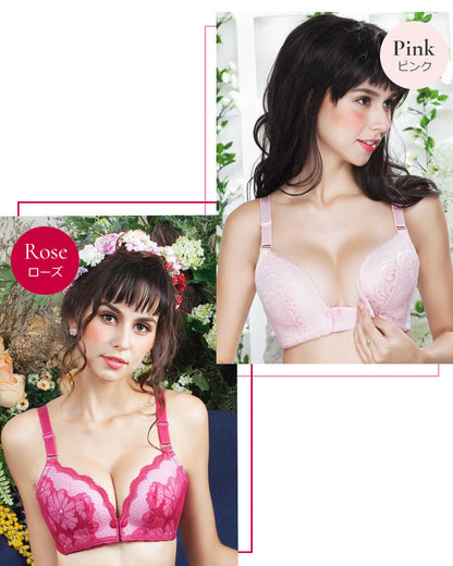 レース授乳ブラ スナップボタン式